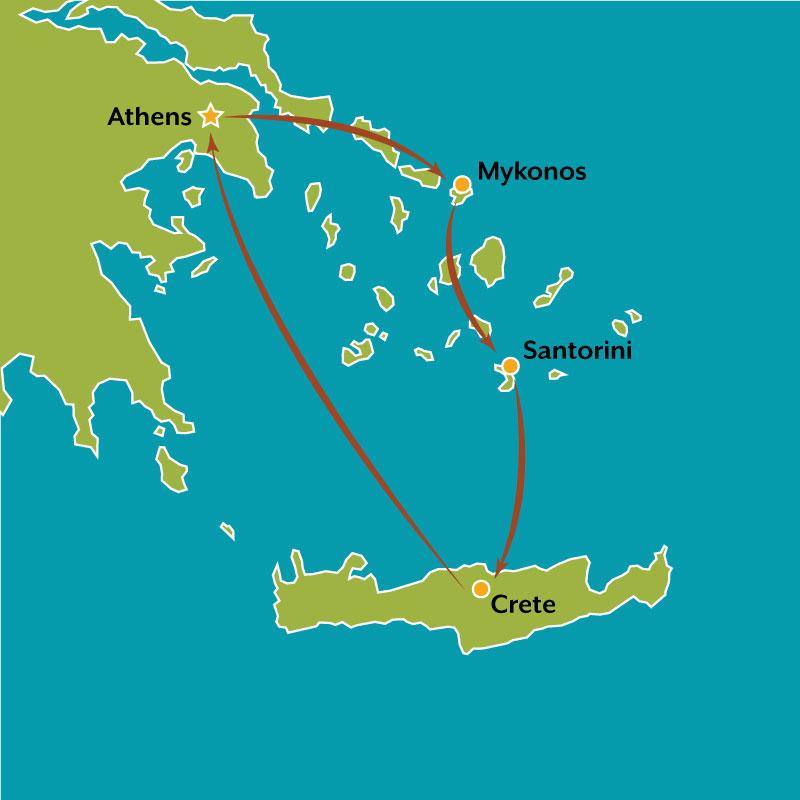 tour map Greek Island Hopper