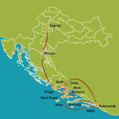 tour map captivating croatia