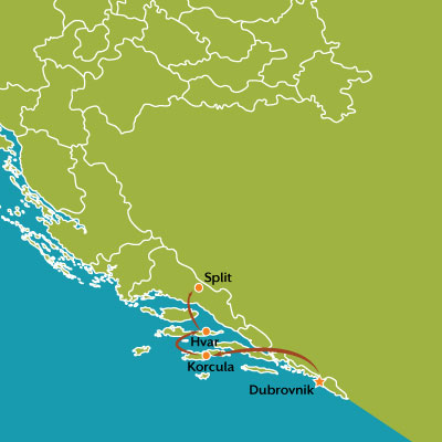 tour carte perles des îles croates