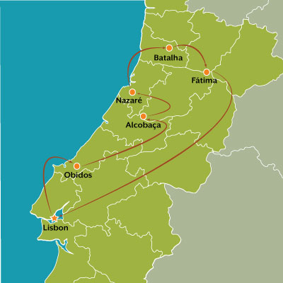 tour map escapade to central portugal
